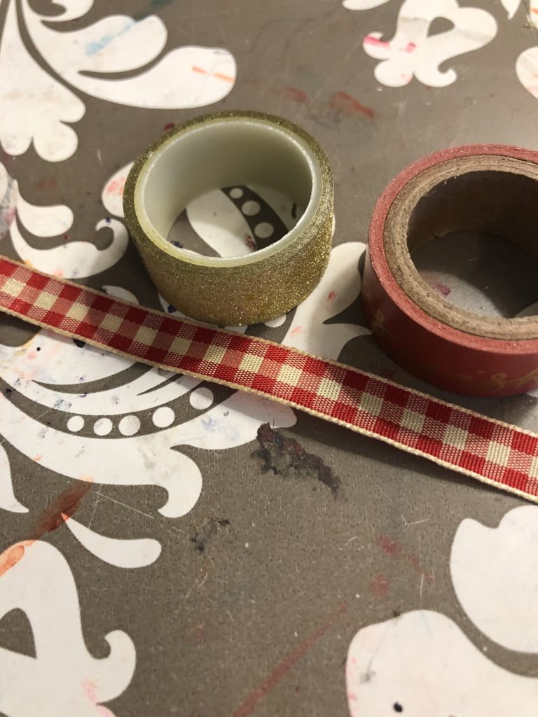 Cut 5.5" of a matching ribbon for your DIY Christmas Card