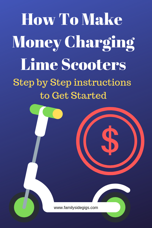 Charge Lime Scooters as a Side Gig to earn extra money as a family together. Scooter charging is a quick and easy side gig. A few hours a night and your bank account will thank you for your efforts. #familysidegigs, #limescooters, #sidehustle